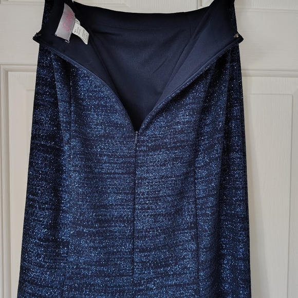 Jovani Navy Sparkle Strapless Formal Fluted Gown 4 - Picture 6 of 12